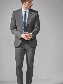 Next Tailored Fit Two Button Suit Jacket Charcoal Grey New