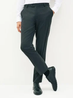 Next Tailored Fit Stretch Smart Trousers Charcoal Grey Best