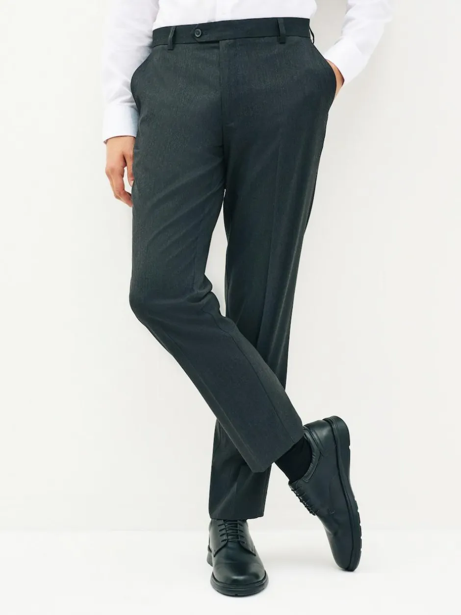 Next Tailored Fit Stretch Smart Trousers Charcoal Grey Best