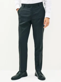 Next Tailored Fit Stretch Smart Trousers Charcoal Grey Best