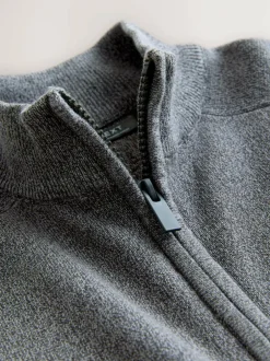 Next Charcoal Grey Twist Zip Through Knitted Cardigan (3-16yrs) Sale