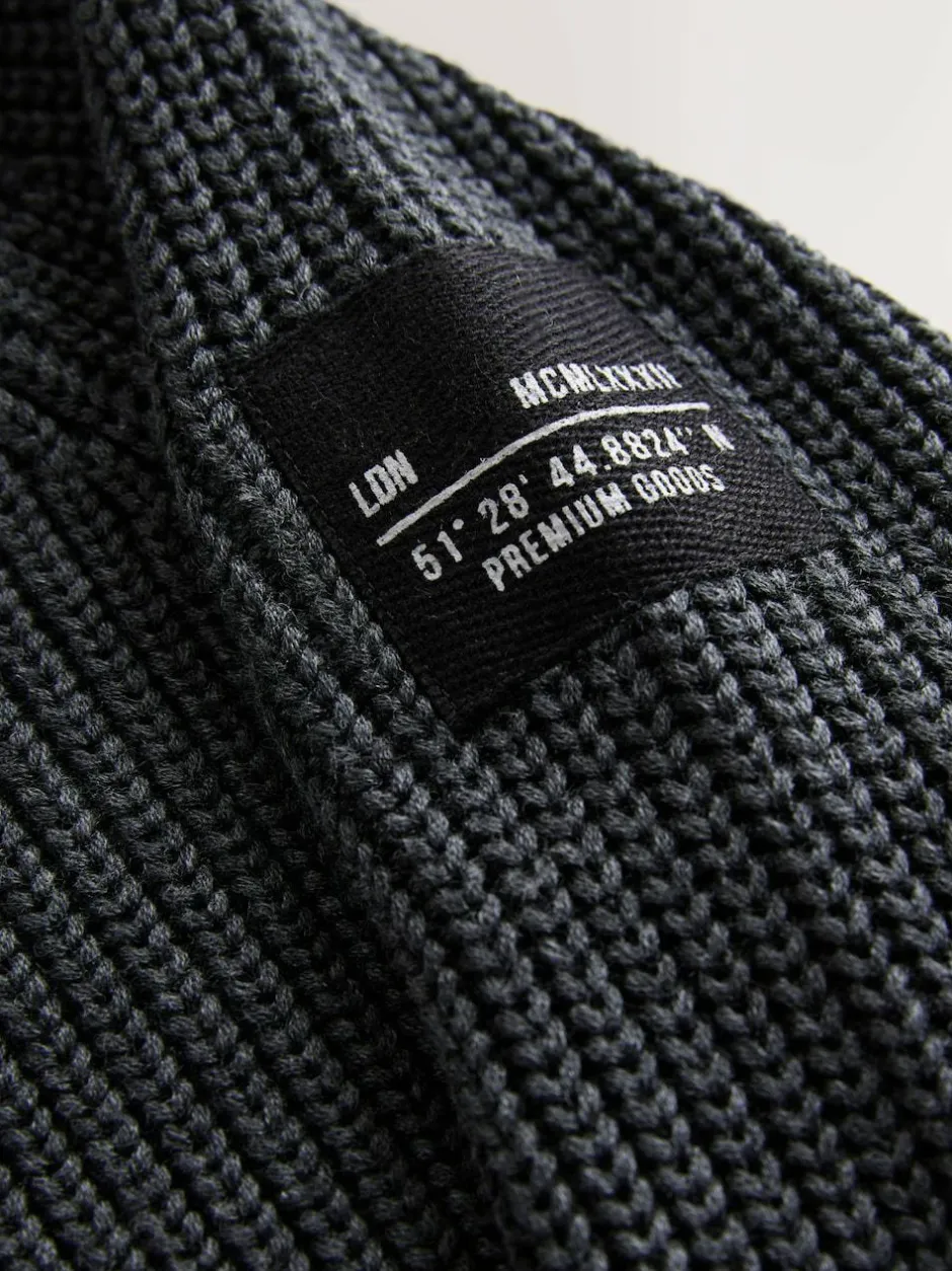 Next Utility Zip Neck Knitted Jumper (3-16yrs) Charcoal Grey Sale