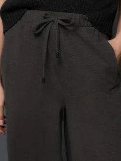 Next Wide Leg Jersey Joggers Charcoal Grey Sale