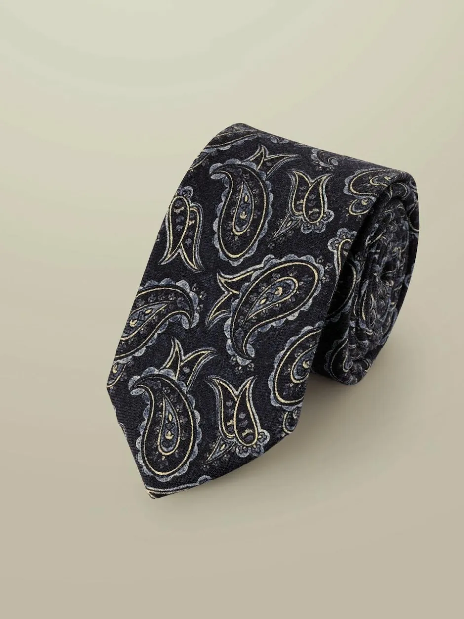 Charles Tyrwhitt Blue Paisley Wool Tie