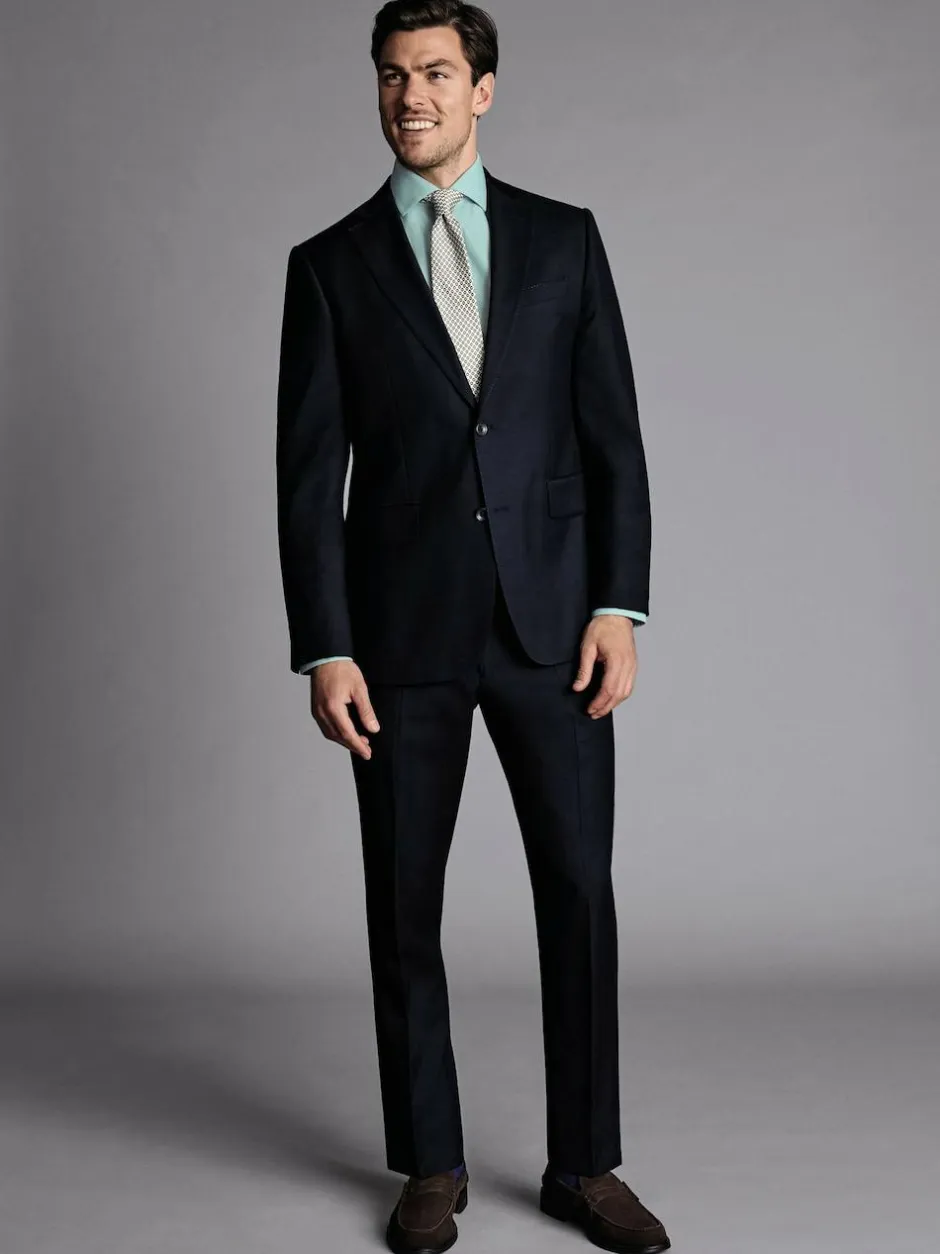 Charles Tyrwhitt Slim Fit Stretch Twill Suit: Jacket Blue Outlet