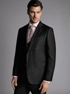 Charles Tyrwhitt Slim Fit Stretch Twill Suit: Jacket Grey Online