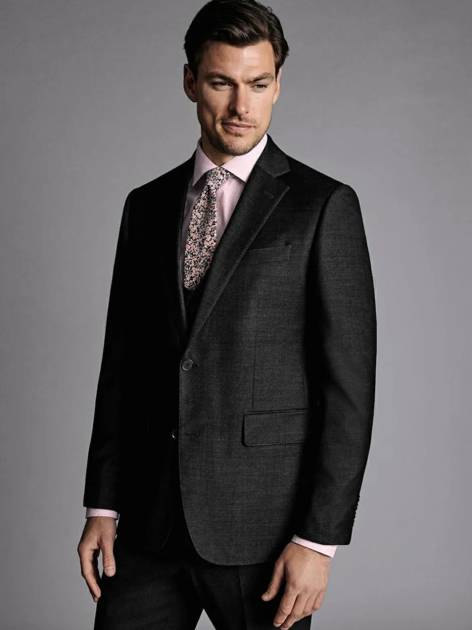 Charles Tyrwhitt Slim Fit Stretch Twill Suit: Jacket Grey Online