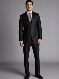 Charles Tyrwhitt Slim Fit Stretch Twill Suit: Jacket Grey Online