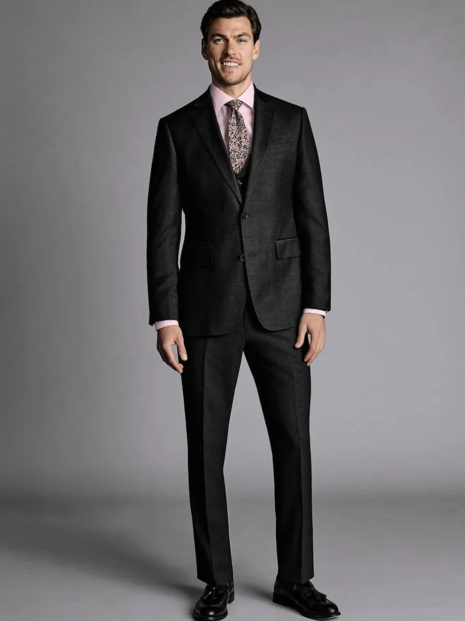Charles Tyrwhitt Slim Fit Stretch Twill Suit: Jacket Grey Online