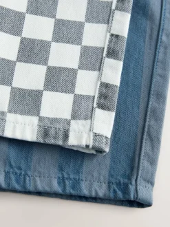 Next Checkerboard/Blue Stripe Pull On Wide Trousers 2 Pack (3mths-7yrs) Hot