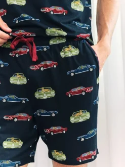 Chelsea Peers Blue Driving Leopards Print Short Pyjamas Set Clearance