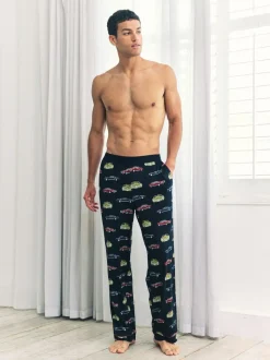 Chelsea Peers Blue Driving Leopards Print Long Pyjama Bottoms New
