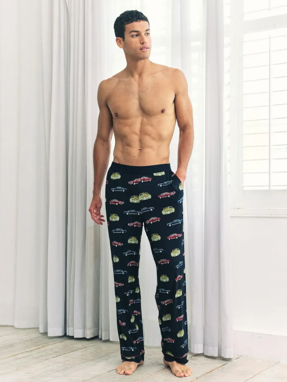 Chelsea Peers Blue Driving Leopards Print Long Pyjama Bottoms New