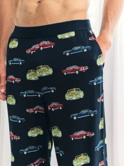 Chelsea Peers Blue Driving Leopards Print Long Pyjama Bottoms New