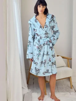 Chelsea Peers Blue Fleece Dalmatian Dogs Print Dressing Gown Best