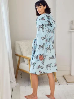 Chelsea Peers Blue Fleece Dalmatian Dogs Print Dressing Gown Best