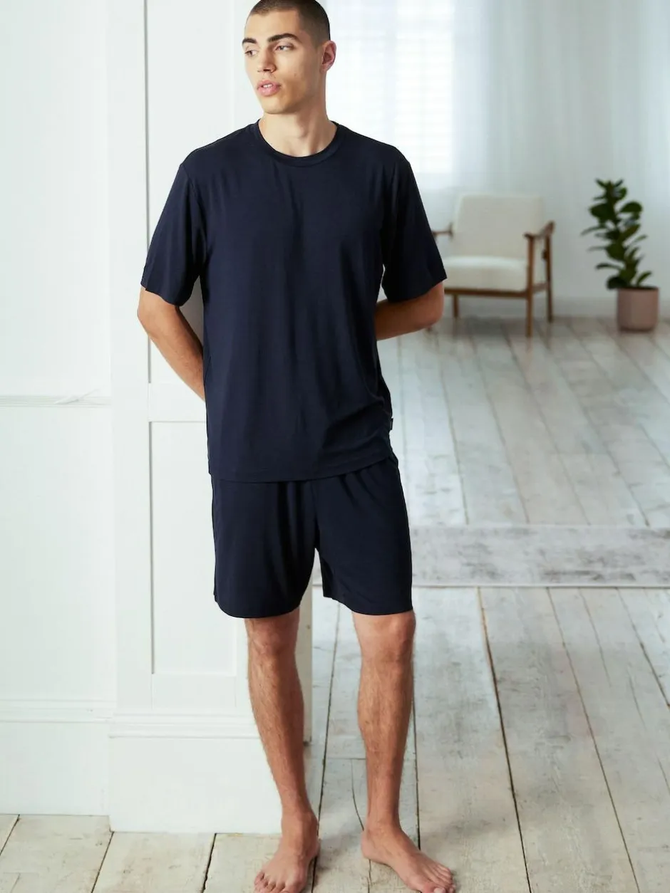 Chelsea Peers Blue TENCEL™ Modal Short Crew Neck Pyjama Set Clearance