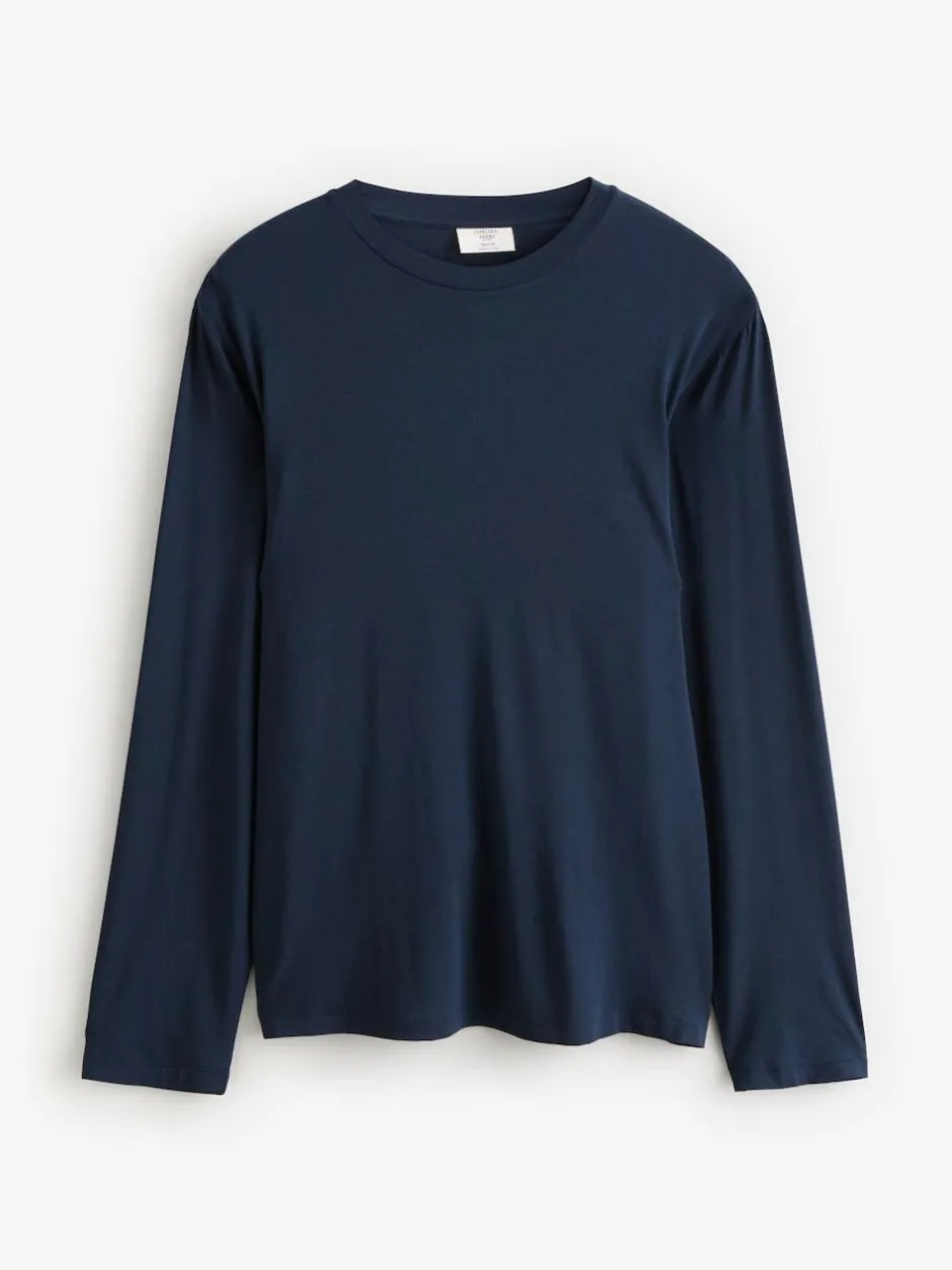 Chelsea Peers Blue TENCEL™ Modal Long Crew Neck Pyjama Set New