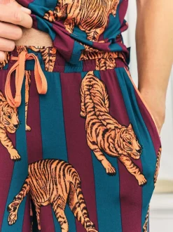 Chelsea Peers Red Tiger Stripe Print Long Pyjamas Set Best