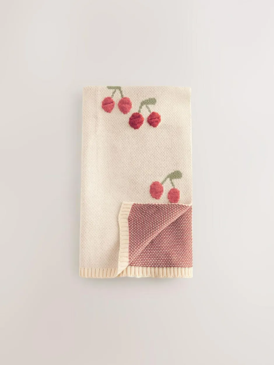 Next Knitted Baby Blanket Cherry Online