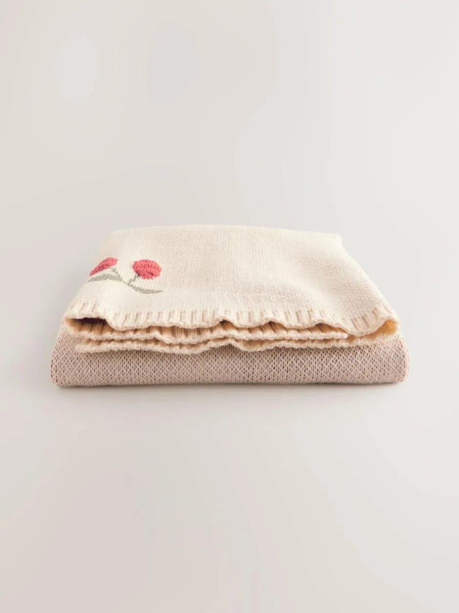 Next Knitted Baby Blanket Cherry Online