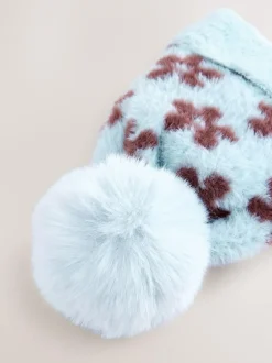 Next Beanie And Snoods Set (1-16yrs) (1-16yrs) Chocolate Blue Flower Discount