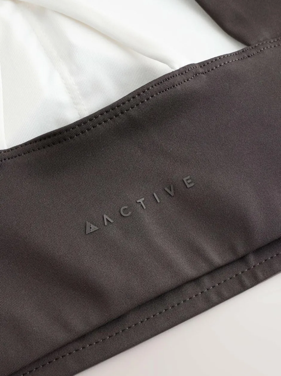 Next Chocolate Brown Active Power Double Layer Cross Back Sports Bra Clearance