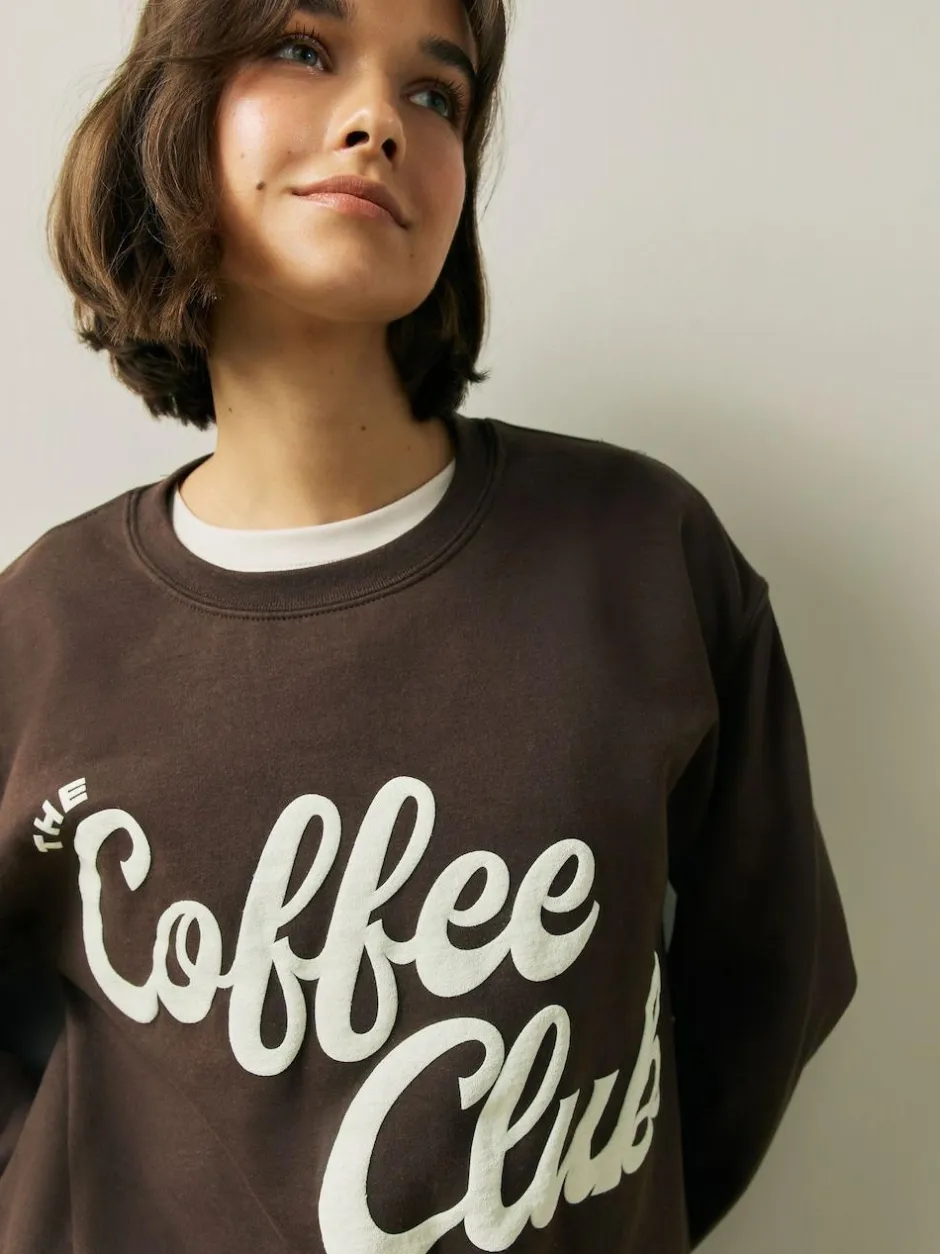 Next Sweatshirt Chocolate Brown Coffee Club New
