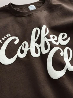 Next Sweatshirt Chocolate Brown Coffee Club New