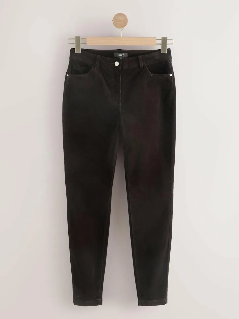 Next Corduroy Skinny Trousers Chocolate Brown Clearance
