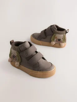Next Standard Fit (F) Touch Fastening Boots Chocolate Brown Dog Clearance