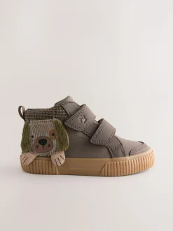 Next Standard Fit (F) Touch Fastening Boots Chocolate Brown Dog Clearance