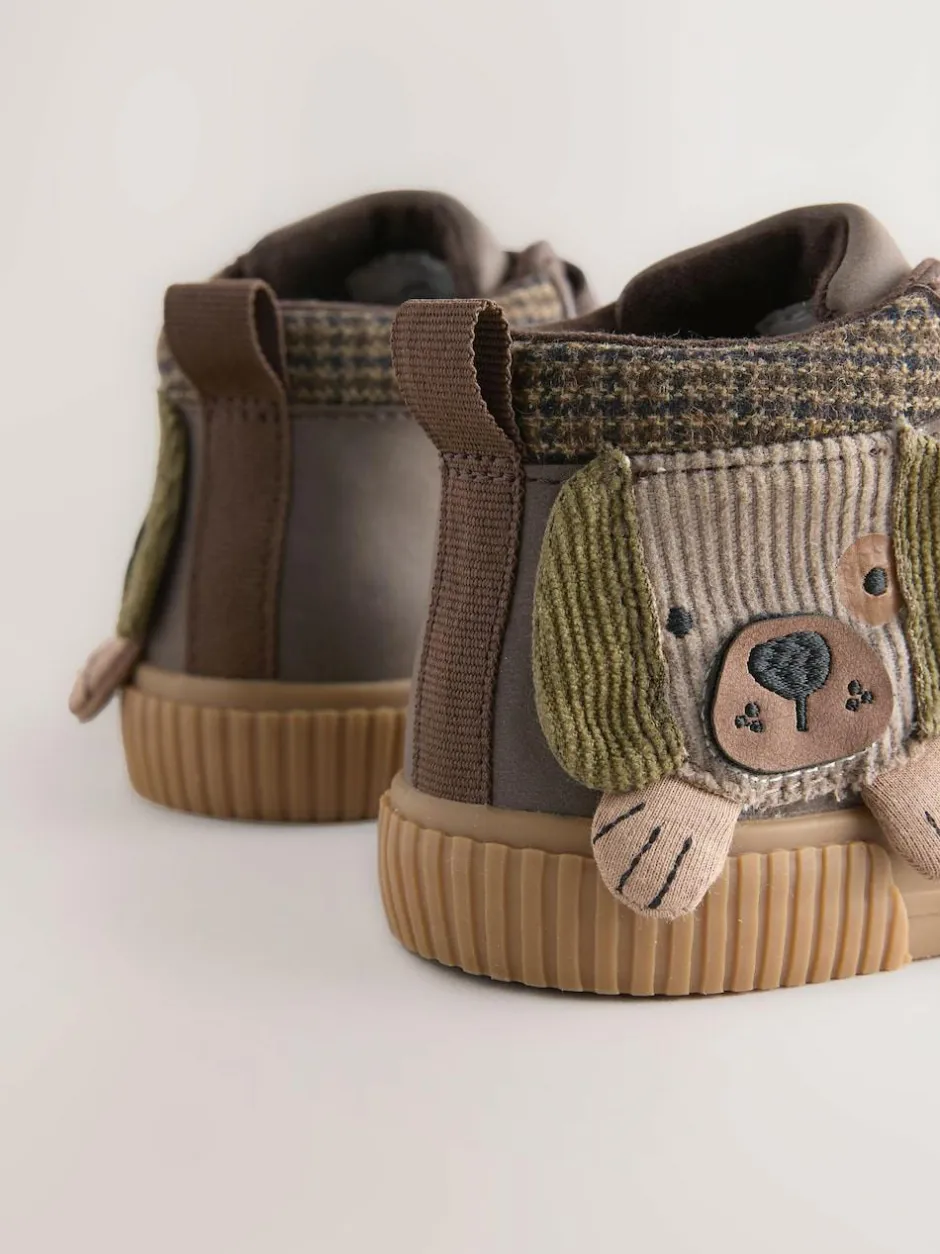 Next Standard Fit (F) Touch Fastening Boots Chocolate Brown Dog Clearance