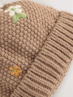 Next Chocolate Brown Embroidered Beanie (1-13yrs) Discount
