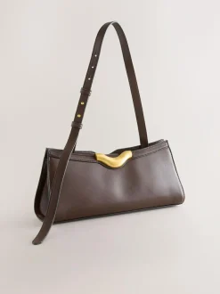Next Hardware Detail Shoulder Bag Chocolate Brown Online