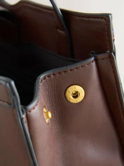 Next Hardware Detail Shoulder Bag Chocolate Brown Online