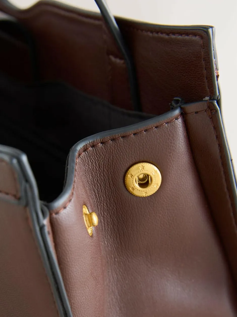 Next Hardware Detail Shoulder Bag Chocolate Brown Online