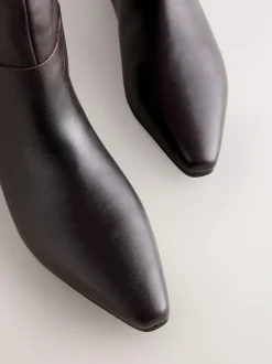 Next Forever Comfort® Flat Chisel Toe Knee High Boots Chocolate Brown Leather Online