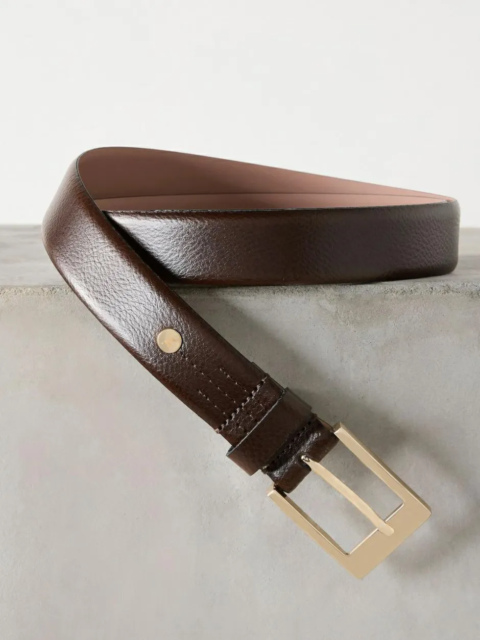 Next N. Premium Made In Italy Leather Belt Chocolate Brown Best