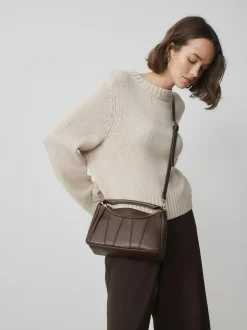 Next Chocolate Brown Panel Cross-Body Bag Sale
