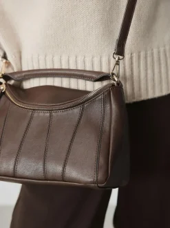 Next Chocolate Brown Panel Cross-Body Bag Sale