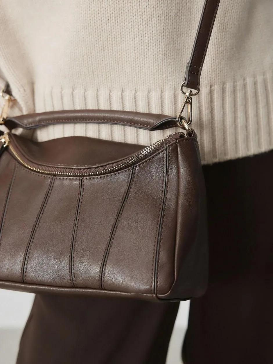 Next Chocolate Brown Panel Cross-Body Bag Sale