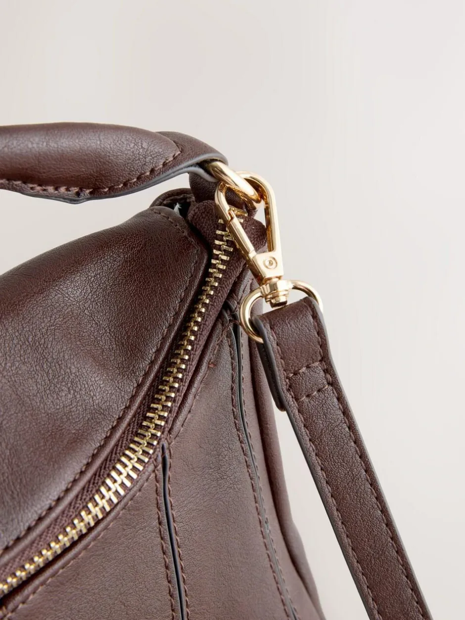 Next Chocolate Brown Panel Cross-Body Bag Sale