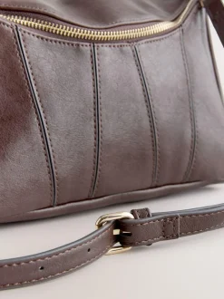 Next Chocolate Brown Panel Cross-Body Bag Sale