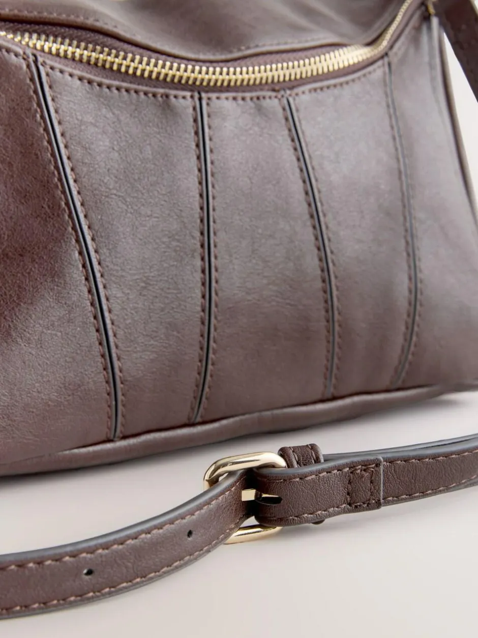 Next Chocolate Brown Panel Cross-Body Bag Sale