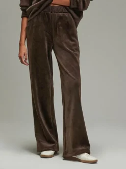 Next Soft Feel Cord Wide Leg Trousers Chocolate Brown Sale