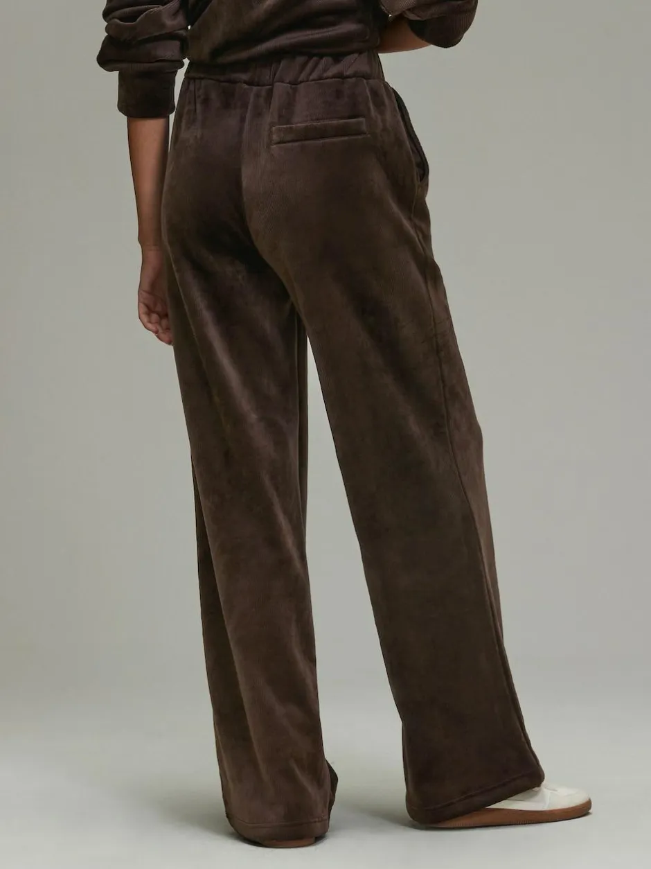 Next Soft Feel Cord Wide Leg Trousers Chocolate Brown Sale