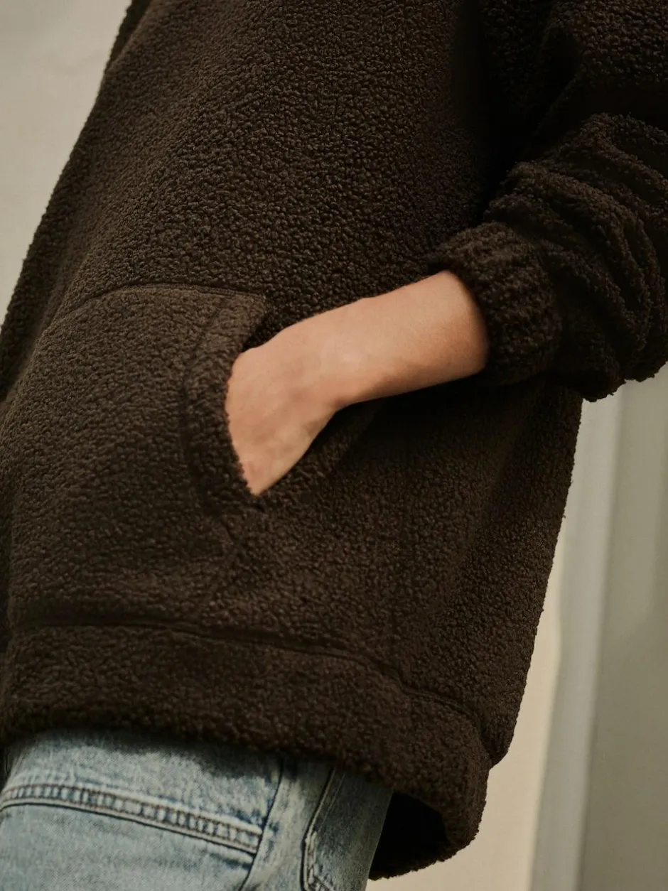 Next Soft Teddy Borg Longsleeve Hoodie Chocolate Brown Discount