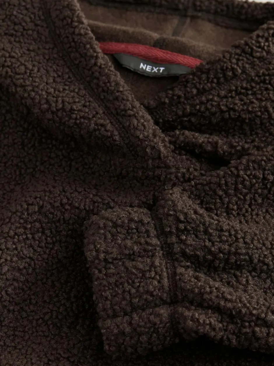 Next Soft Teddy Borg Longsleeve Hoodie Chocolate Brown Discount