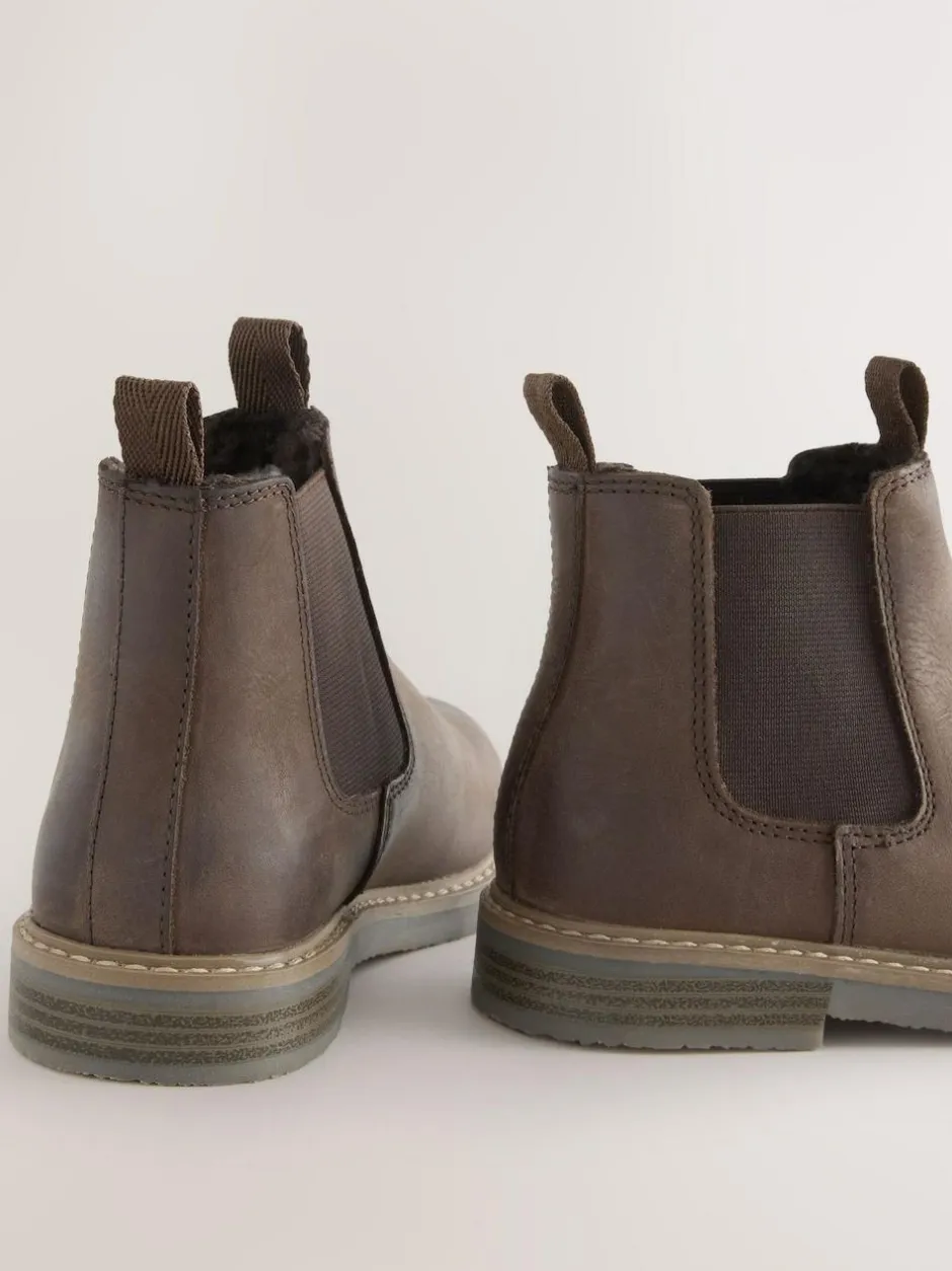 Next Standard Fit (F) Leather Chelsea Boots Chocolate Brown Outlet